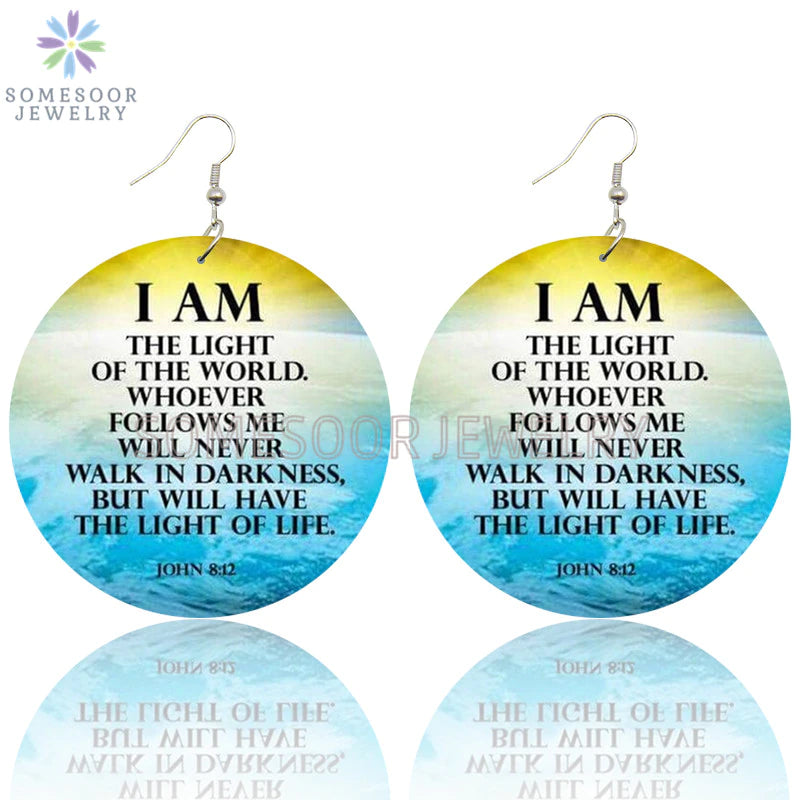 Wood Round Earrings
