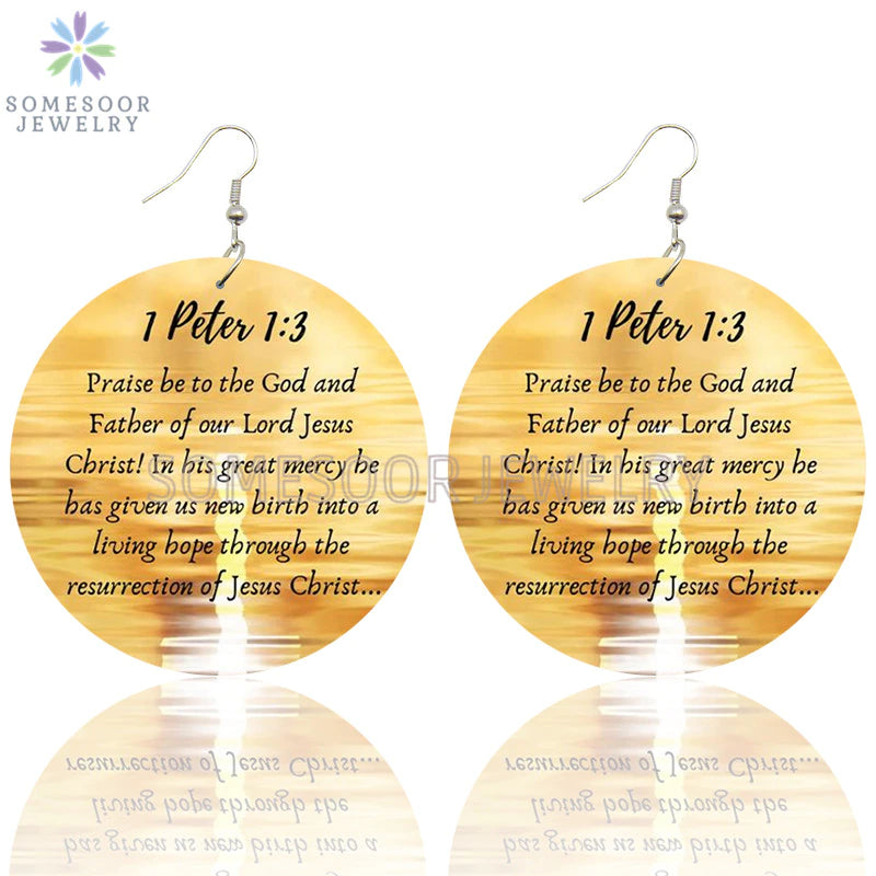 Wood Round Earrings