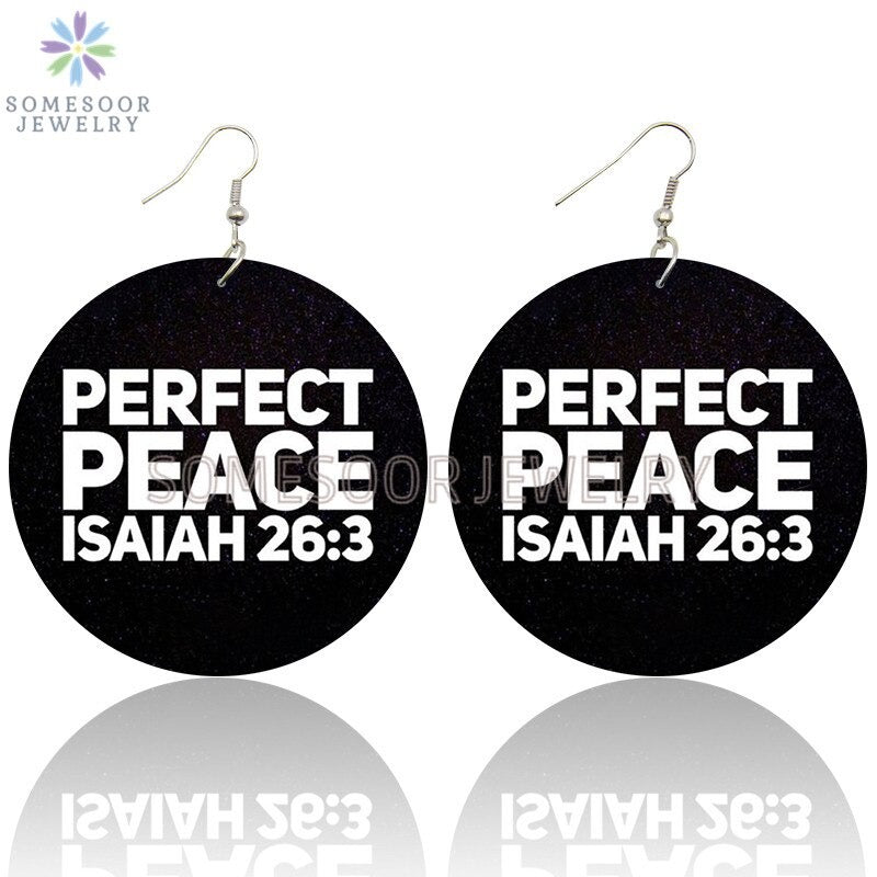 Wood Round Earrings